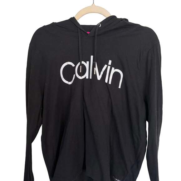 Calvin Klein Tops - Calvin Klein Performance Women's Black Big Logo Long Sleeve Hoodie XL
